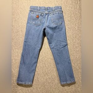 Wrangler Riggs Advanced Comfort Jeans Men’s 34x30 blue workwear stretch durable